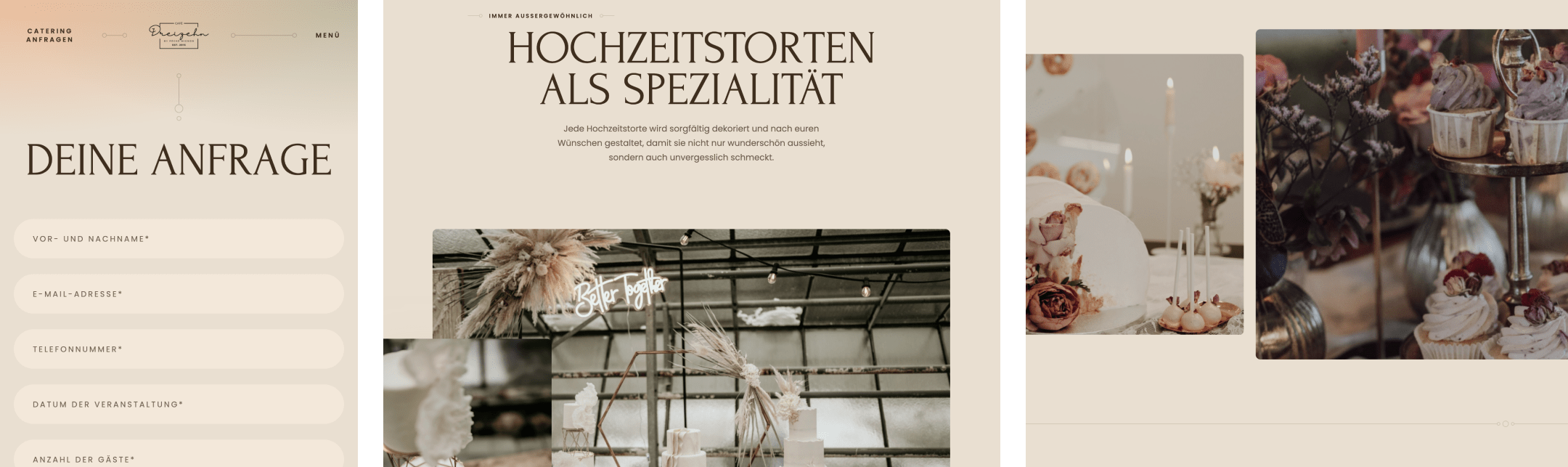 Reihe 2 der Mockup Bilder der Website von Peche Mignon