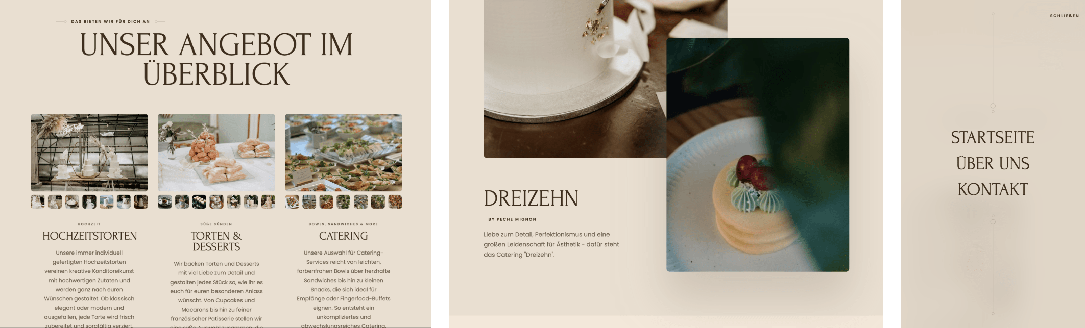Reihe 4 der Mockup Bilder der Website von Peche Mignon