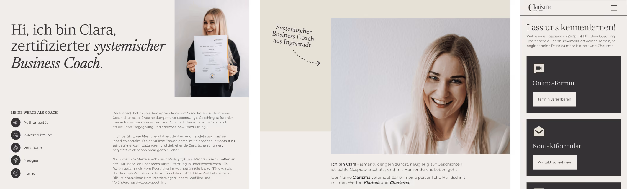 Clarisma Coaching Website - Mockup2
