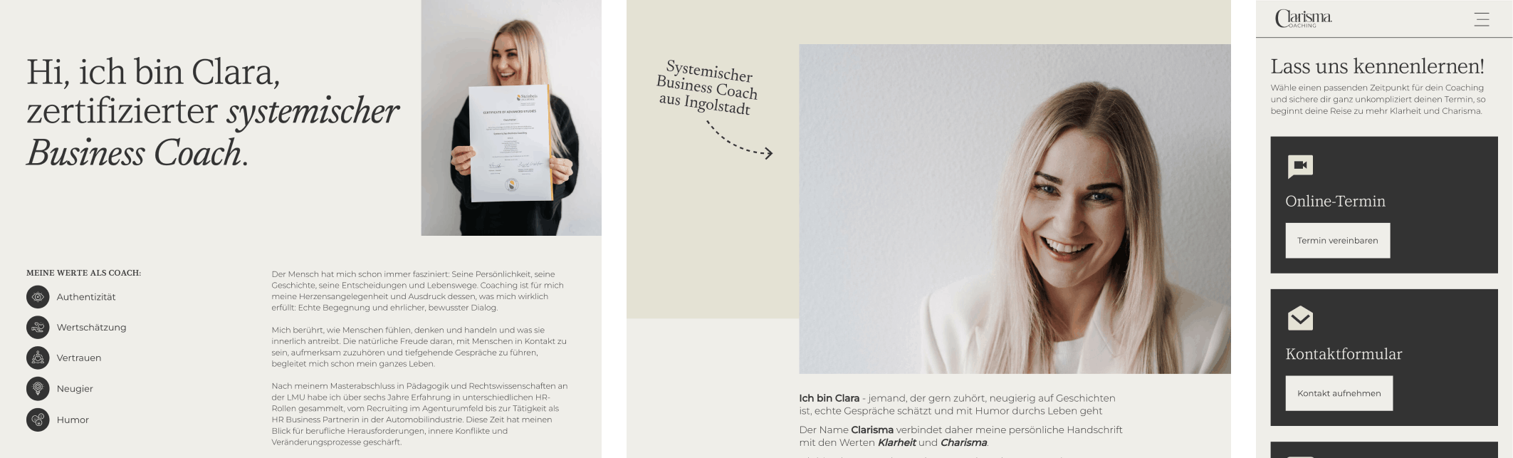 Clarisma Coaching Website - Mockup2