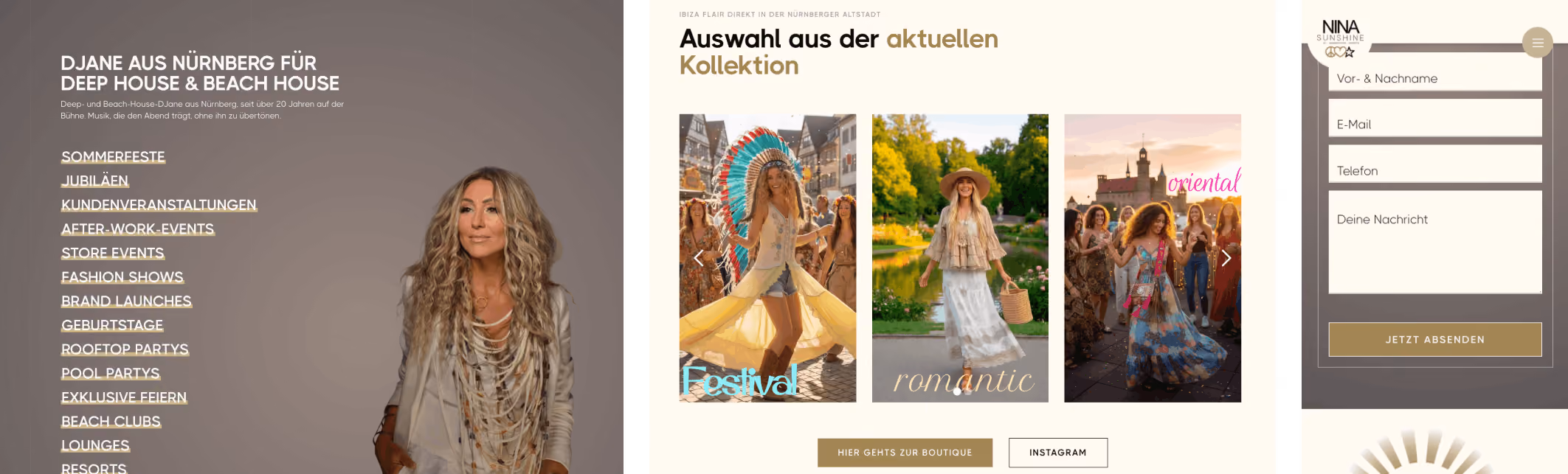 Nina Sunshine Website - Mockup2