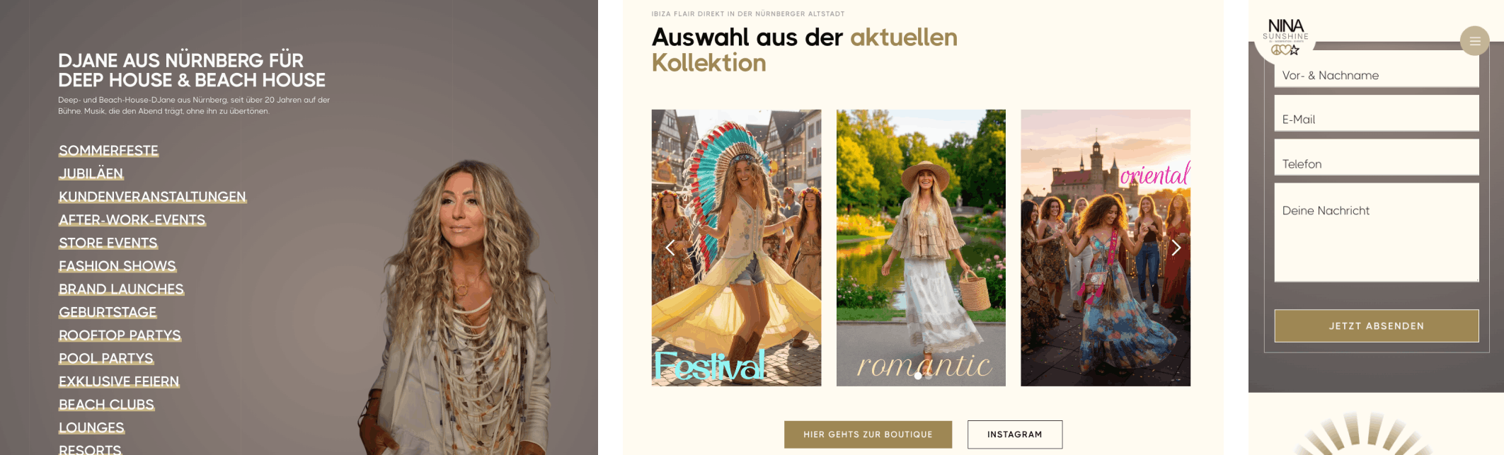 Nina Sunshine Website - Mockup2