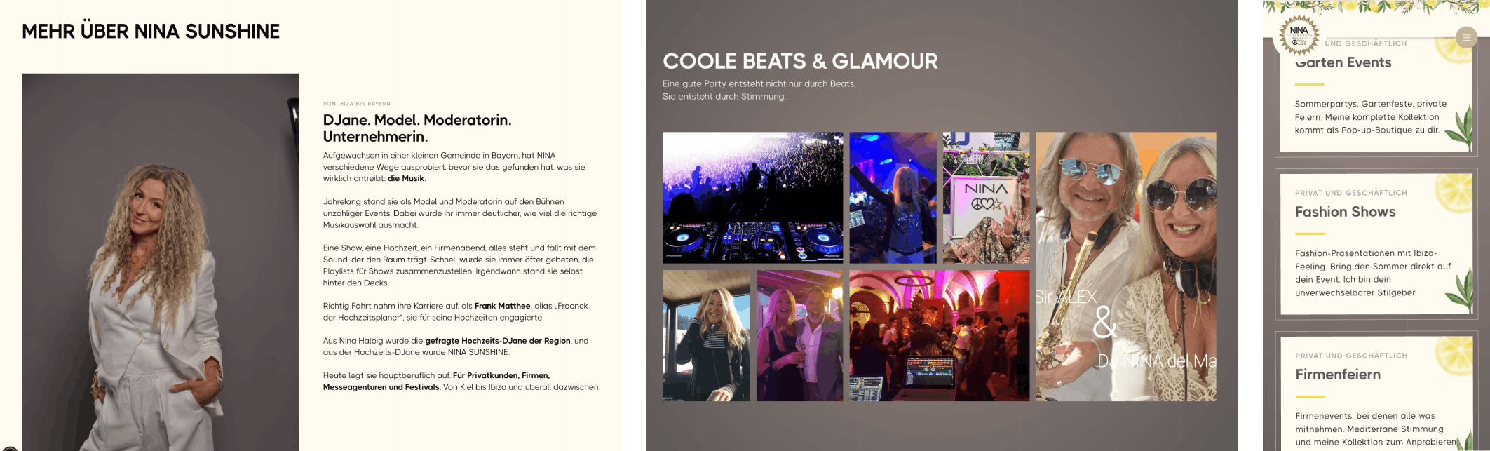 Nina Sunshine Website - Mockup4