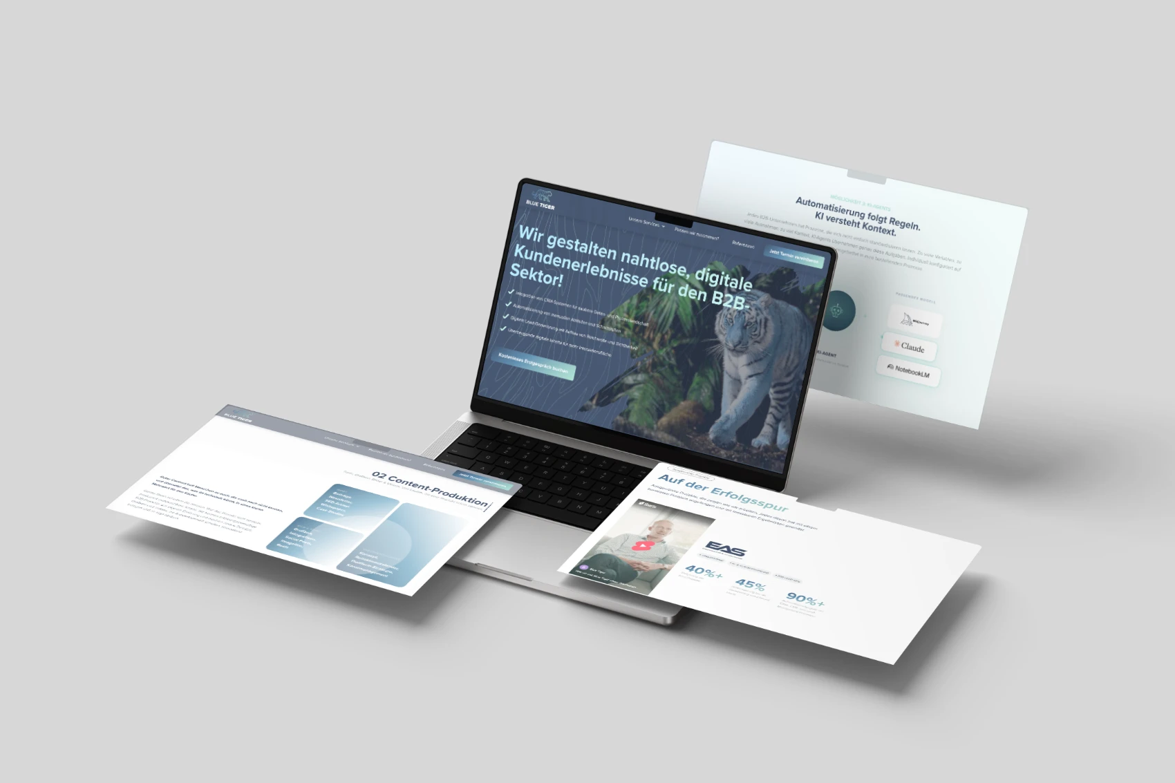 Blue Tiger Hintergrundbild Mockup