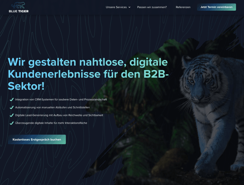 Blue Tiger Hintergrund Startseite