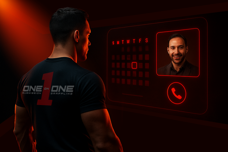 This is a man standing in front of a screen that says talk with the founder.