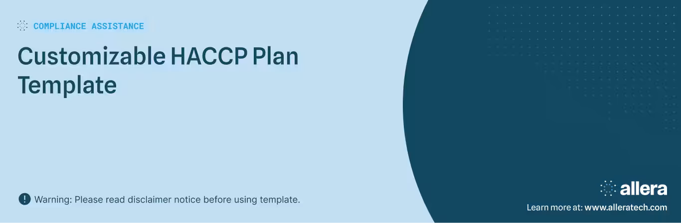 HACCP Plan Template: Blank PDF