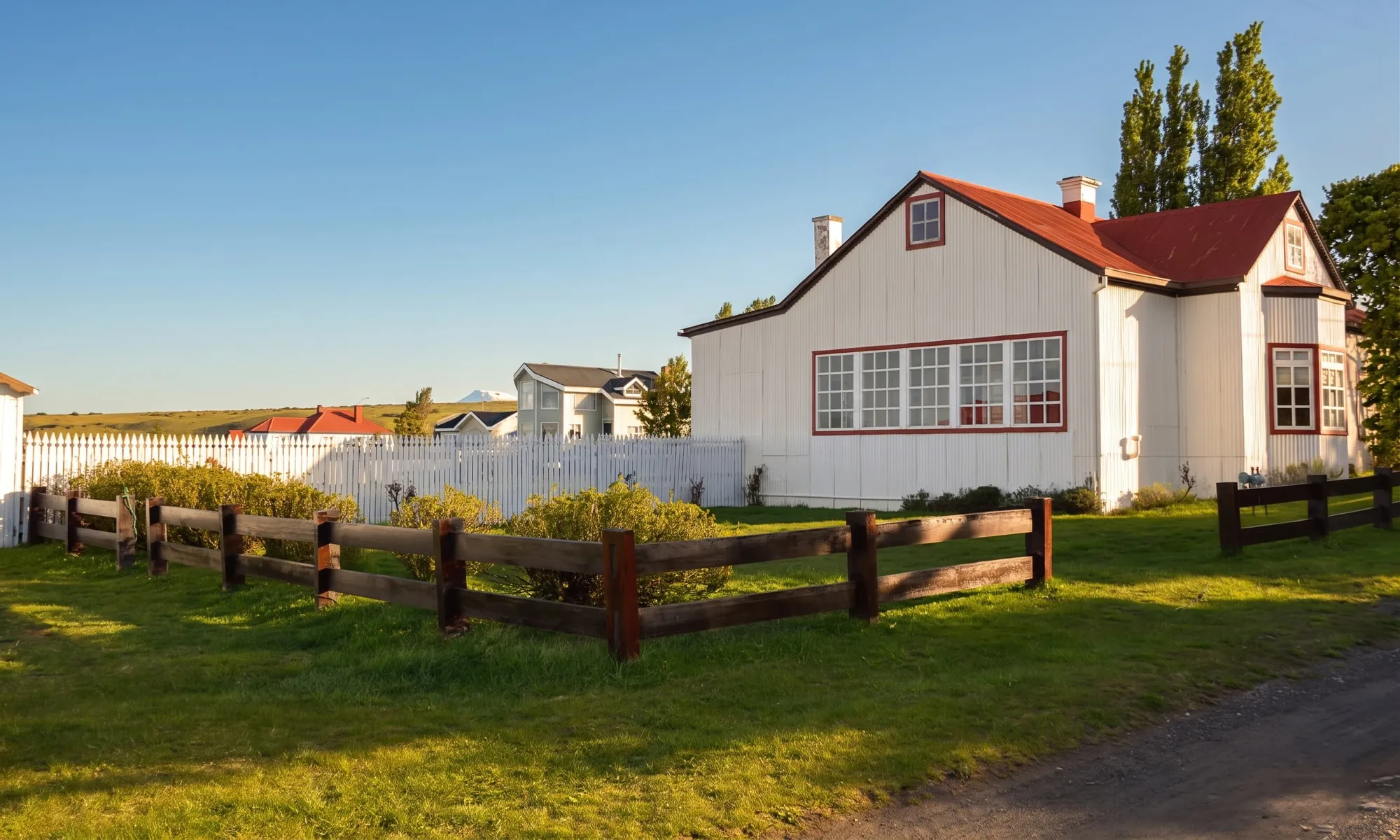 Restored heritage house in Puerto Bories near Puerto Natales, Chilean Patagonia