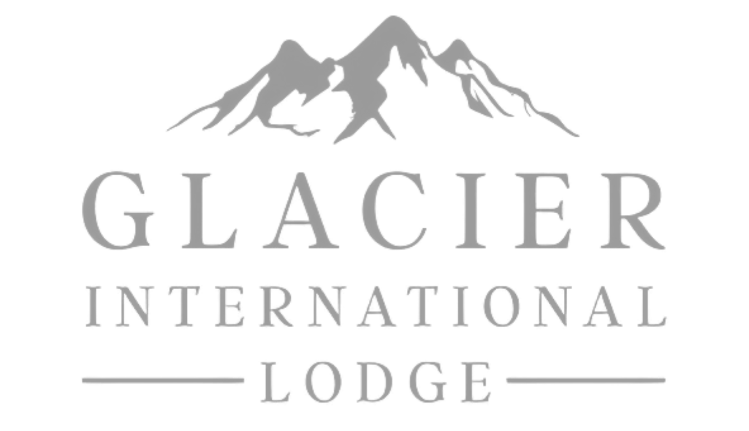 Glacier International Lodge logo with stylized mountain peaks above the text.