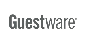 Guestware company logo with the word 'Guestware' in gray lowercase letters.