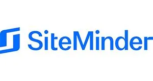 SiteMinder company logo with blue stylized S icon and text.