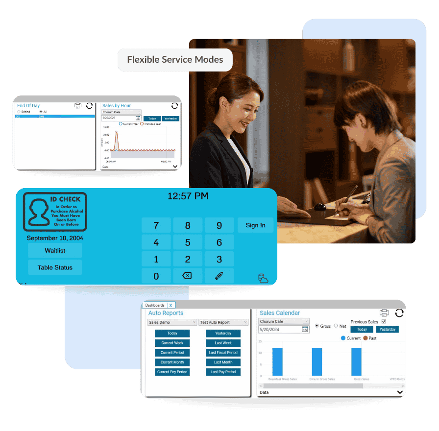 Hotel restaurant POS system with order management, kitchen sync, and payment processing