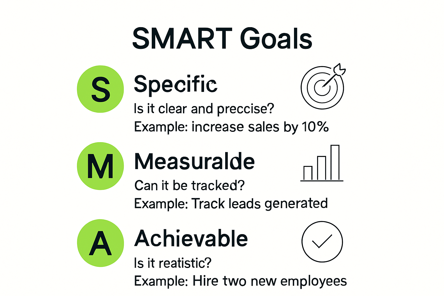 Infographic explaining the SMART goal-setting framework steps