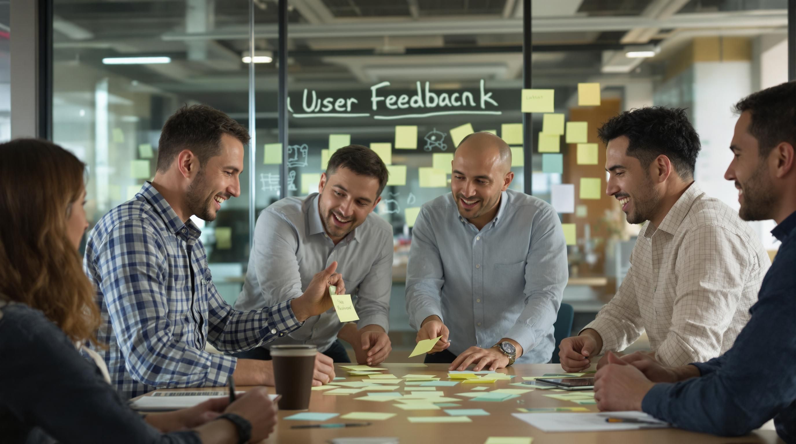 Team prototyping and gathering user feedback for a startup product