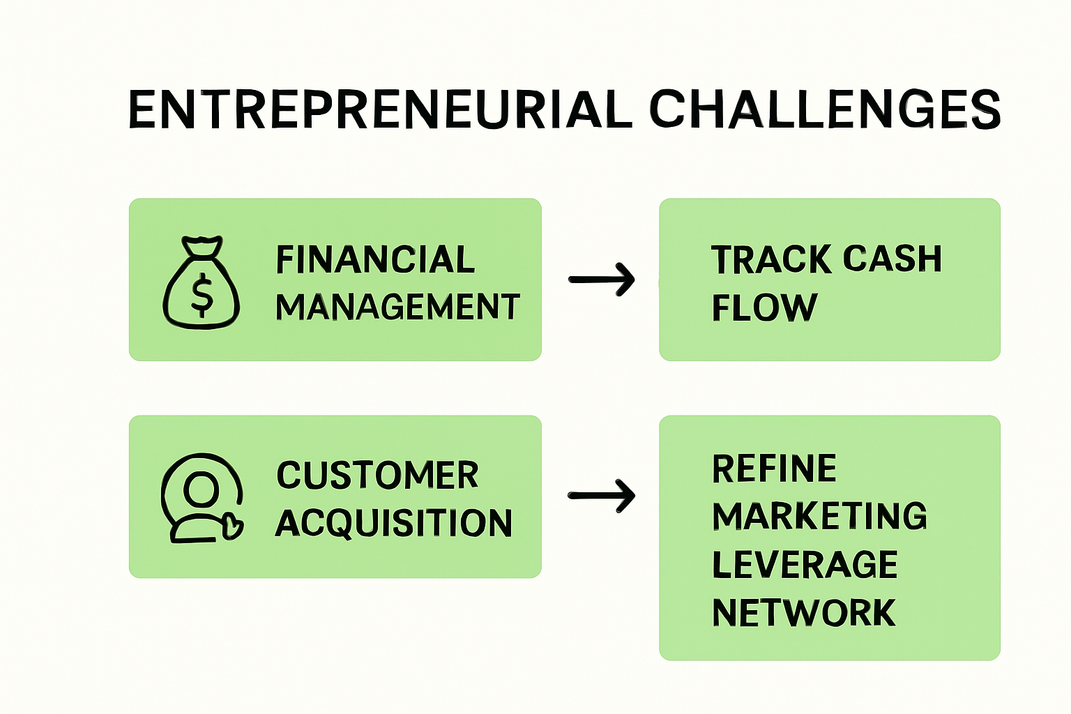 Infographic comparing business challenges and resilience tips