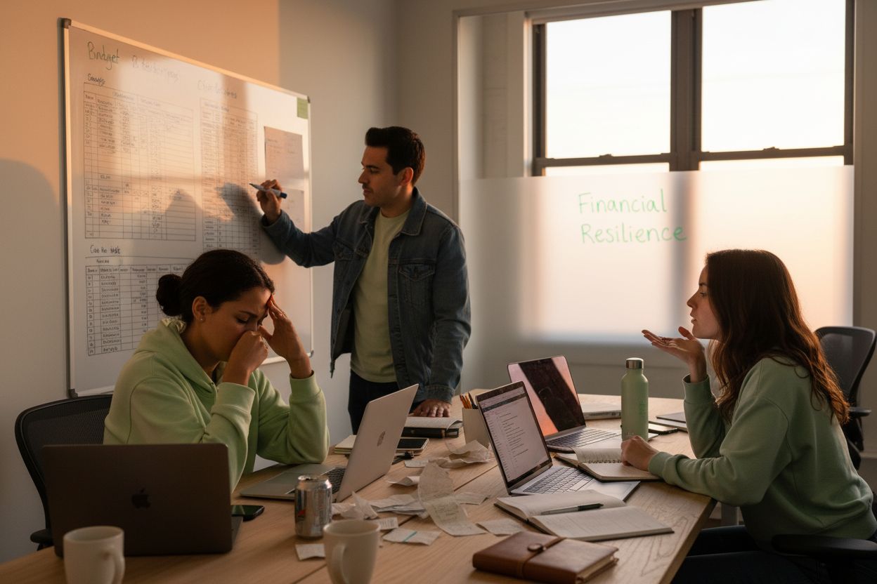 startup finances team meeting