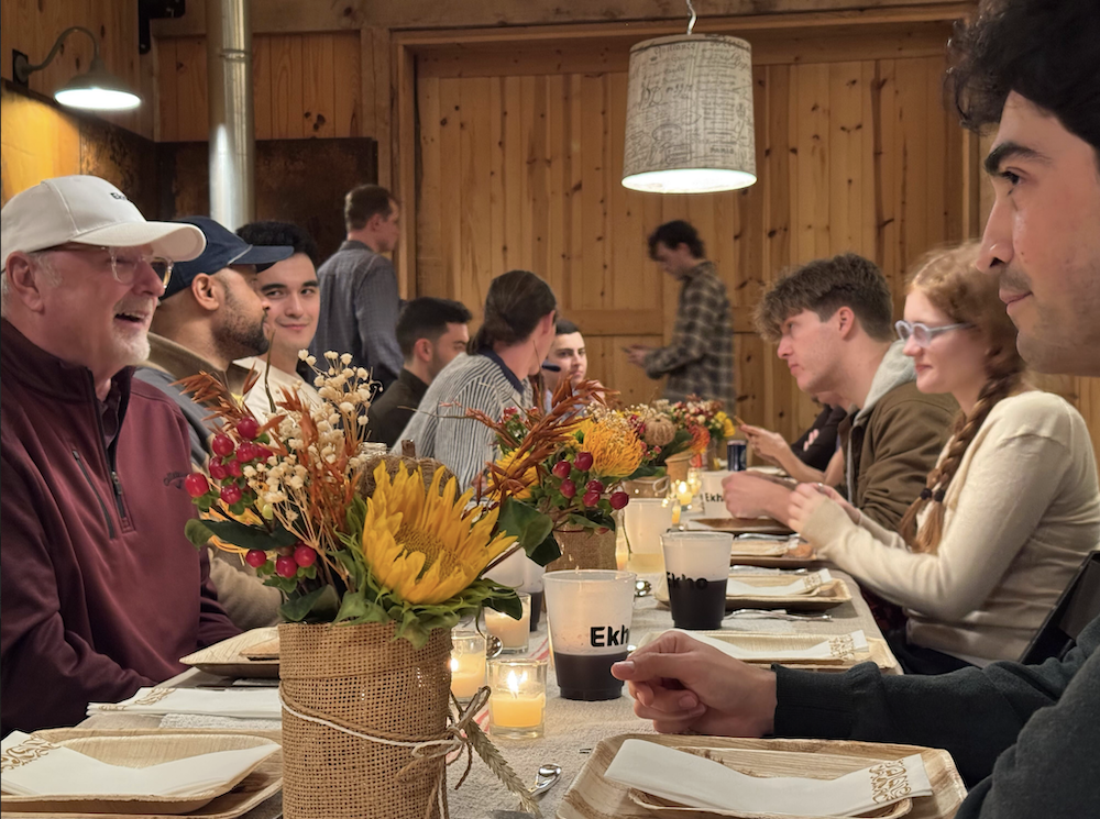 Ekho team dinner in the barn at the offsite