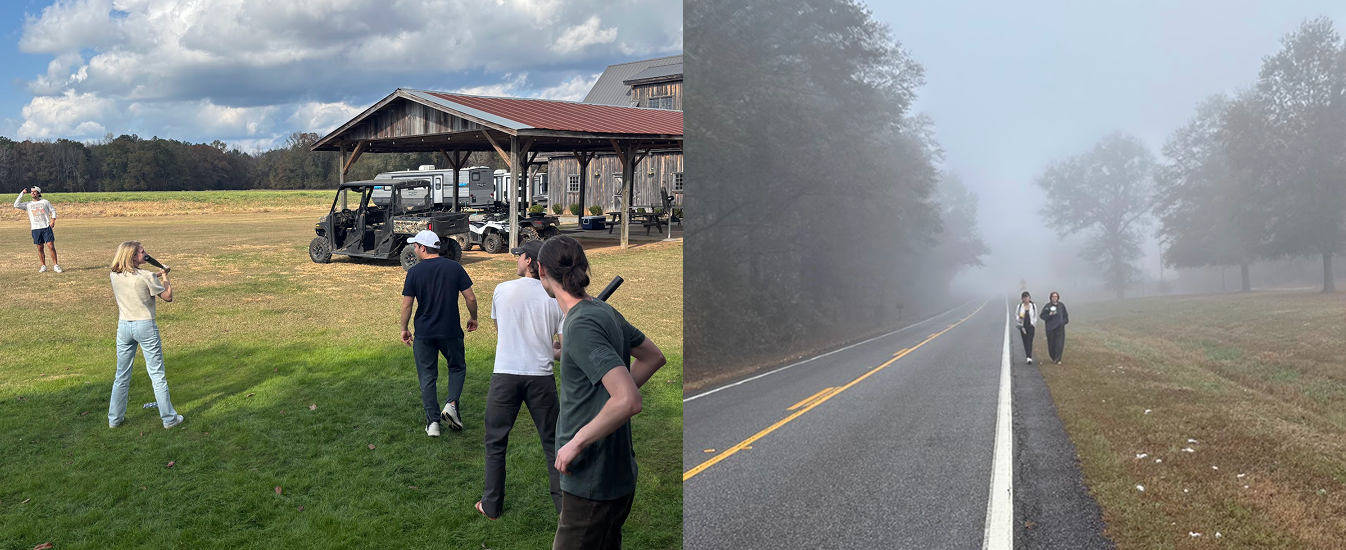 Ekho team activities including baseball and morning walks