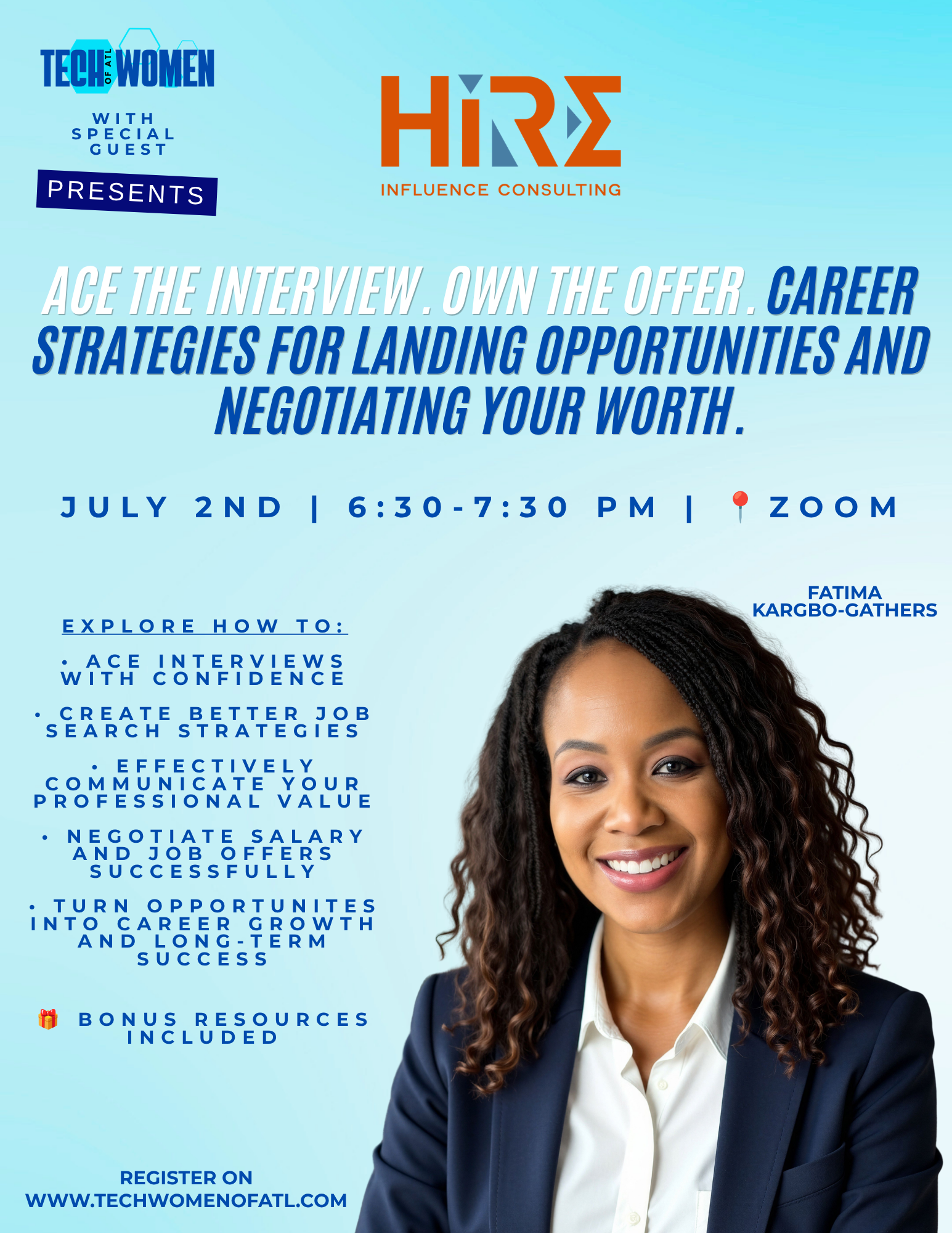 Flyer for ace the interview event