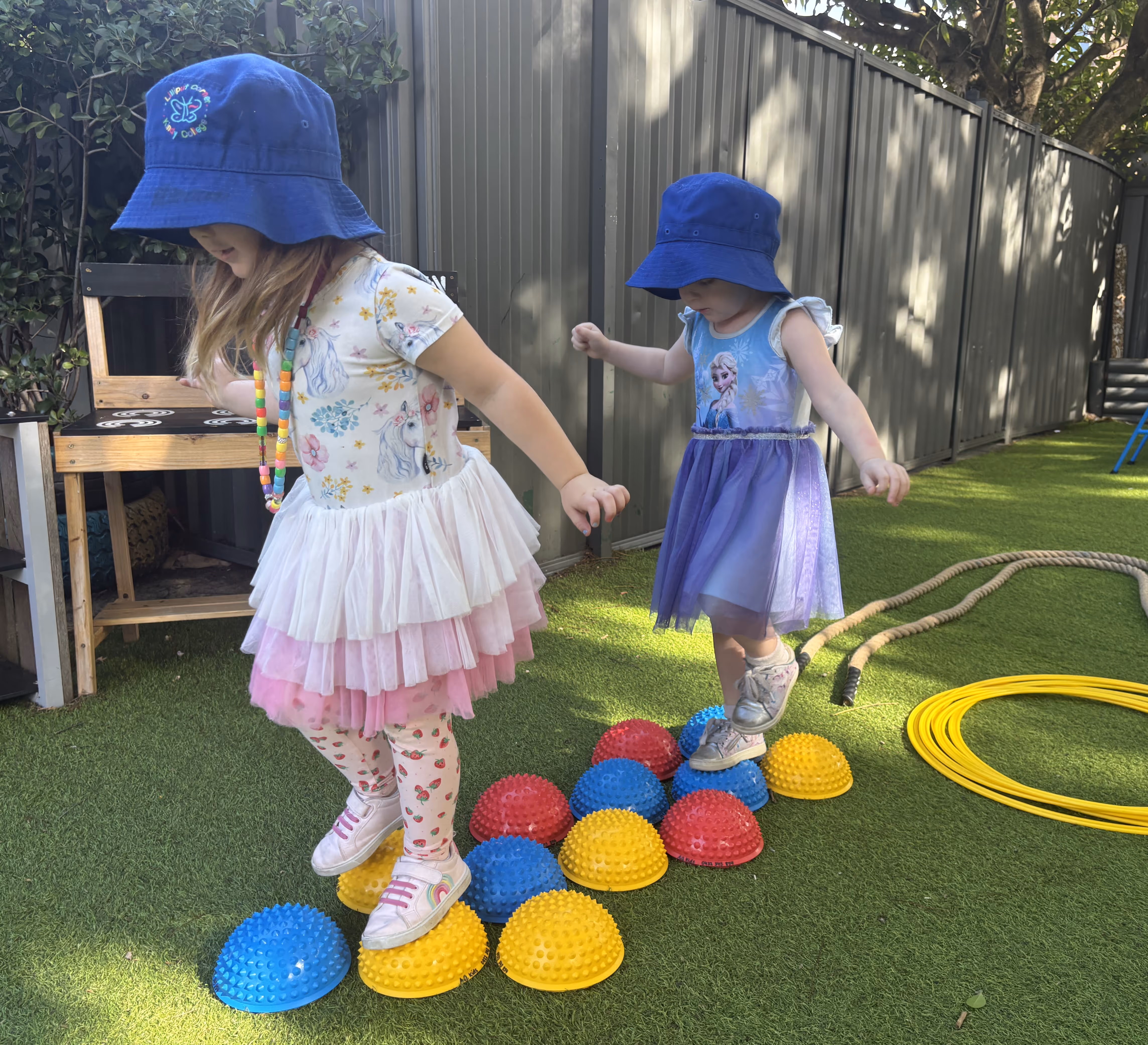 Kids doing physical exercise outdoor