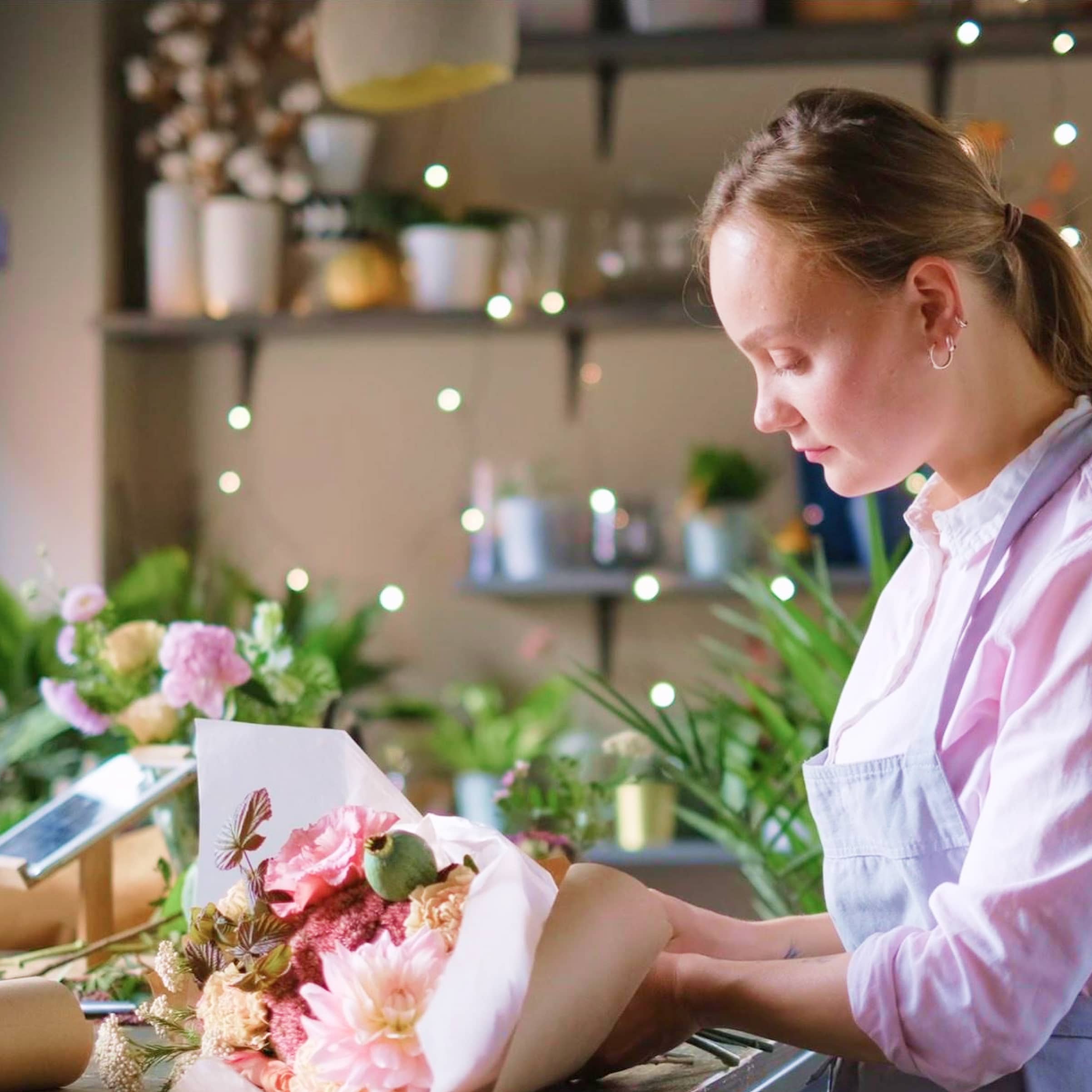 Woman With Bouquet Beautiful Products - Flowers X Webflow Template