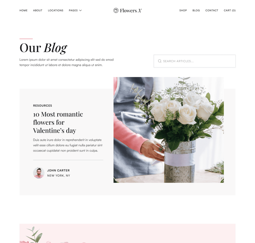 Flowers X - Blog V1 Page - Florist Webflow Template