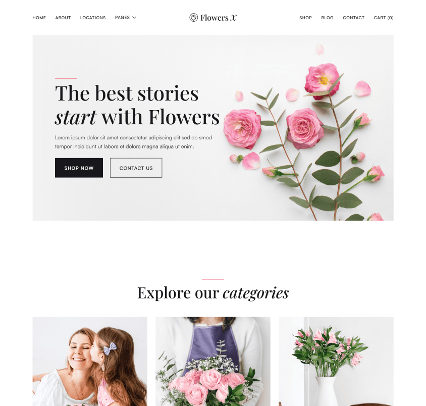 Flowers X - Home V1 Page - Florist Webflow Template