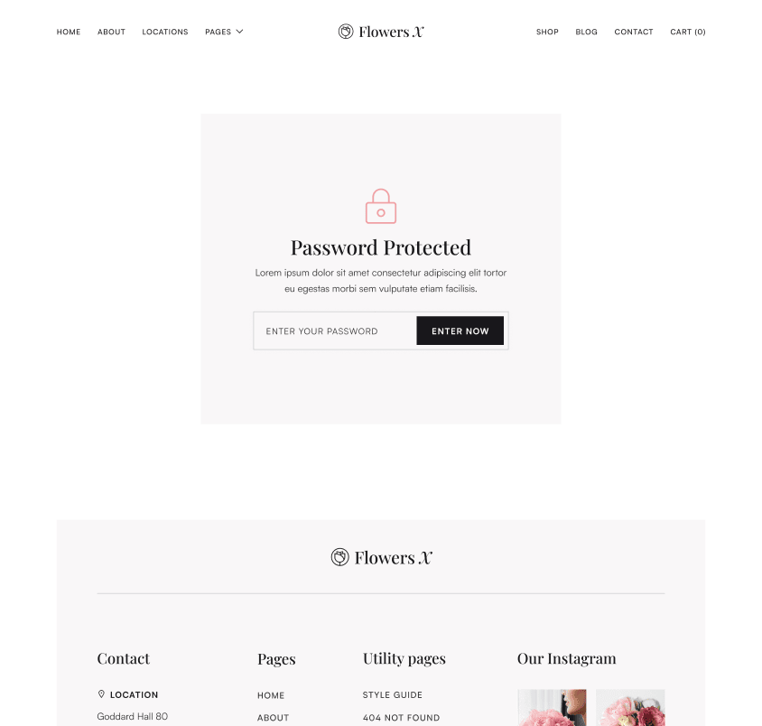 Flowers X - Password Protected Page - Florist Webflow Template