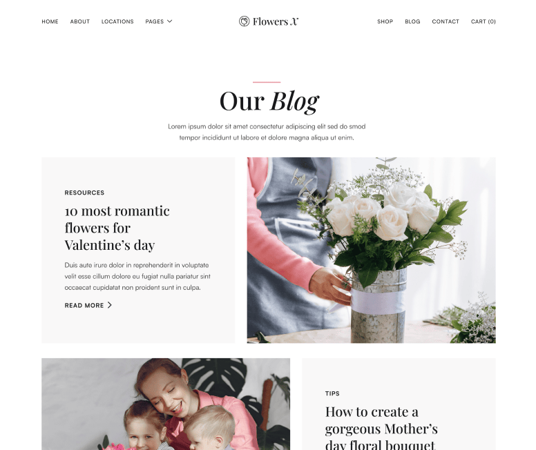 Flowers X - Blog V2 Main Page - Florist Webflow Template
