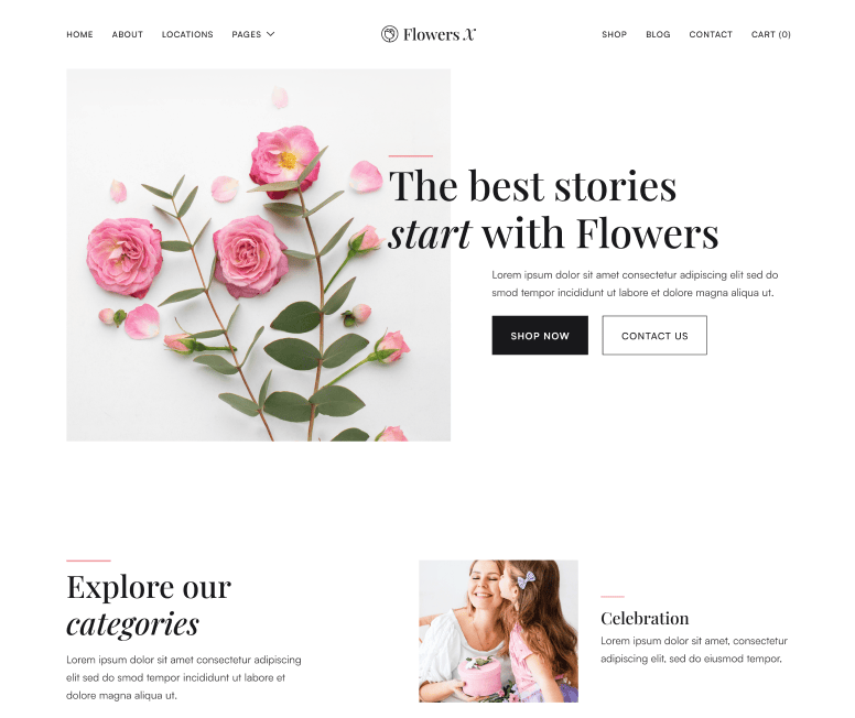 Flowers X - Home V2 Main Page - Florist Webflow Template