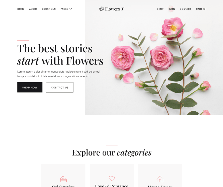 Flowers X - Home V3 Main Page - Florist Webflow Template