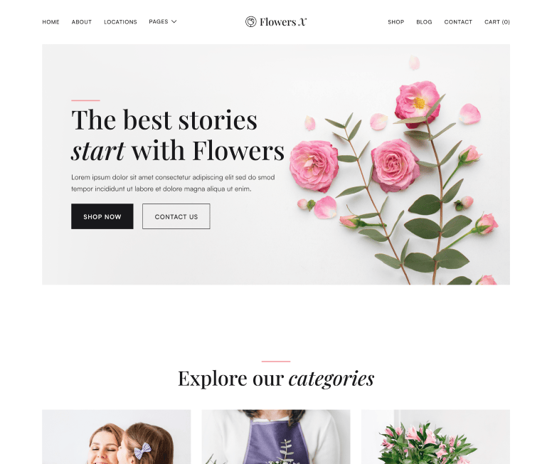 Flowers X - Home V1 Main Page - Florist Webflow Template