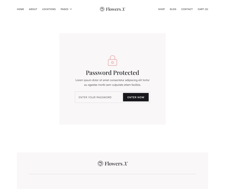 Flowers X - Password Protected Utility Page - Florist Webflow Template