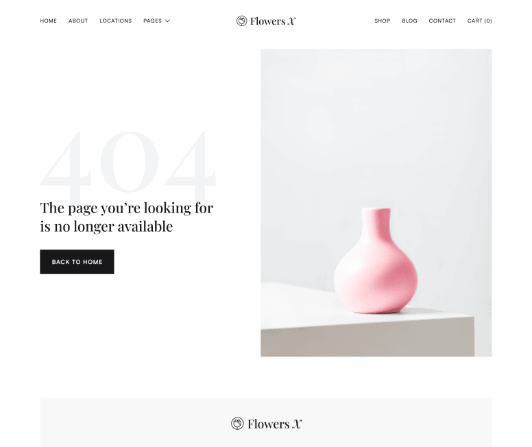 Flowers X - 404 Not Found Utility Page - Florist Webflow Template
