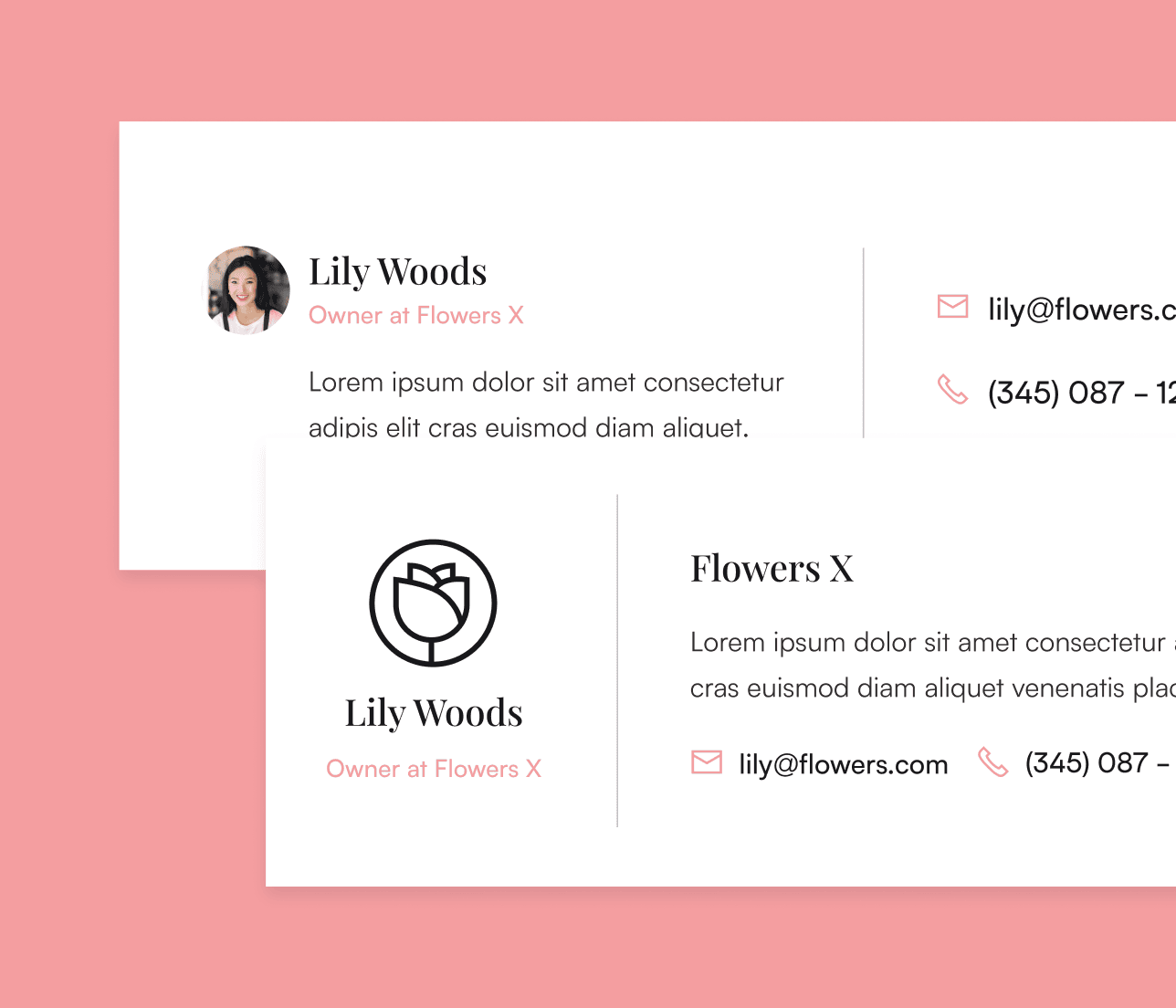Flowers X - Email Signature - Florist Webflow Template