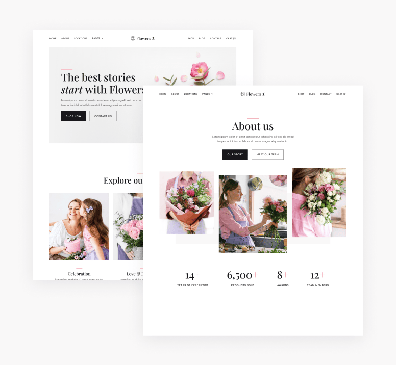 Flowers X - 16 Pages Included - Florist Webflow Template