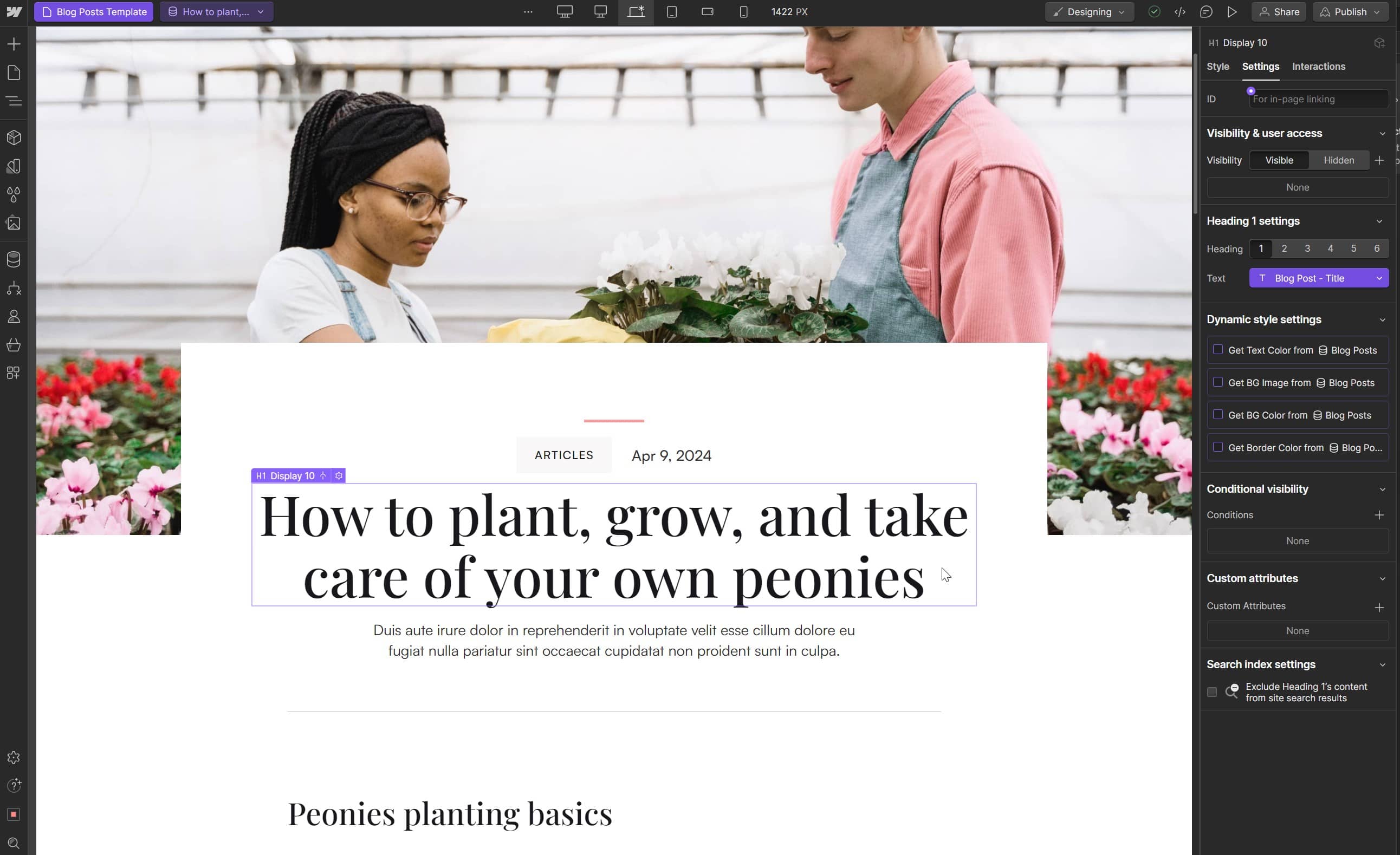 Flowers X Webflow Template And Ui Kit - Cms Page