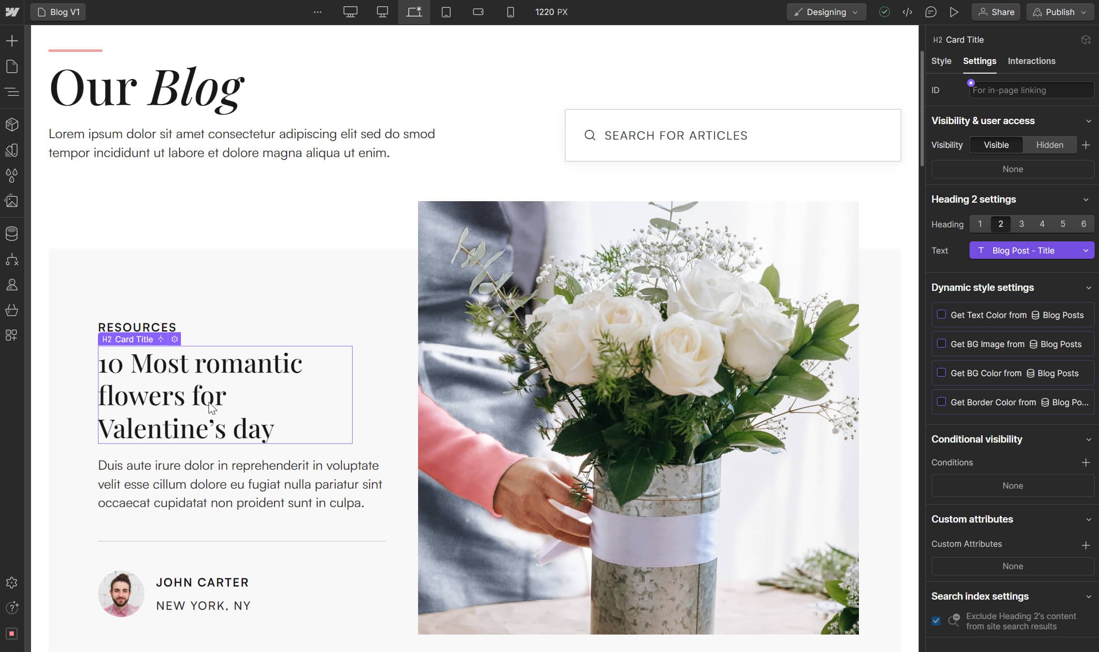Flowers X Webflow Template And Ui Kit - Cms Content