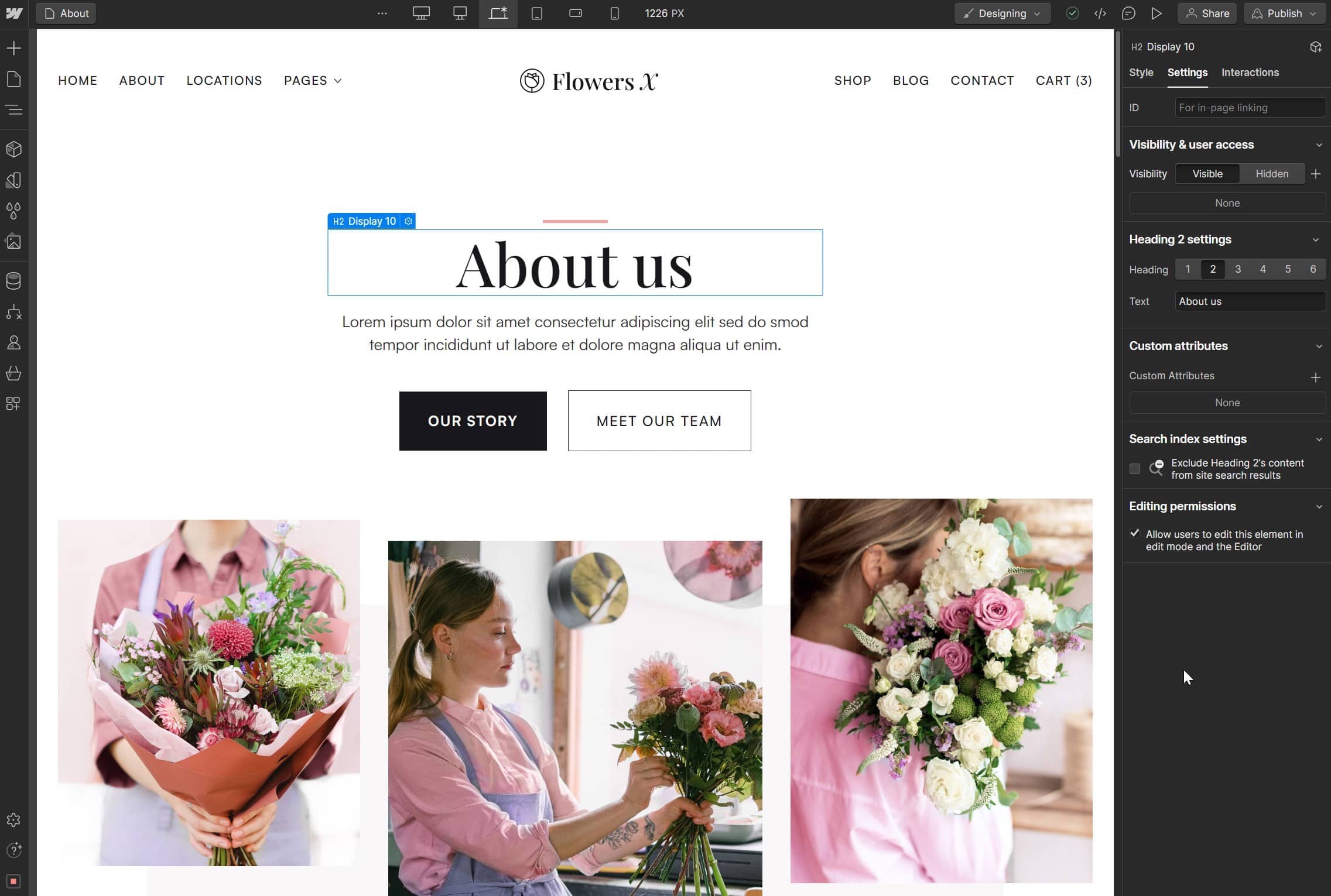 Flowers X Webflow Template And Ui Kit - Static Content
