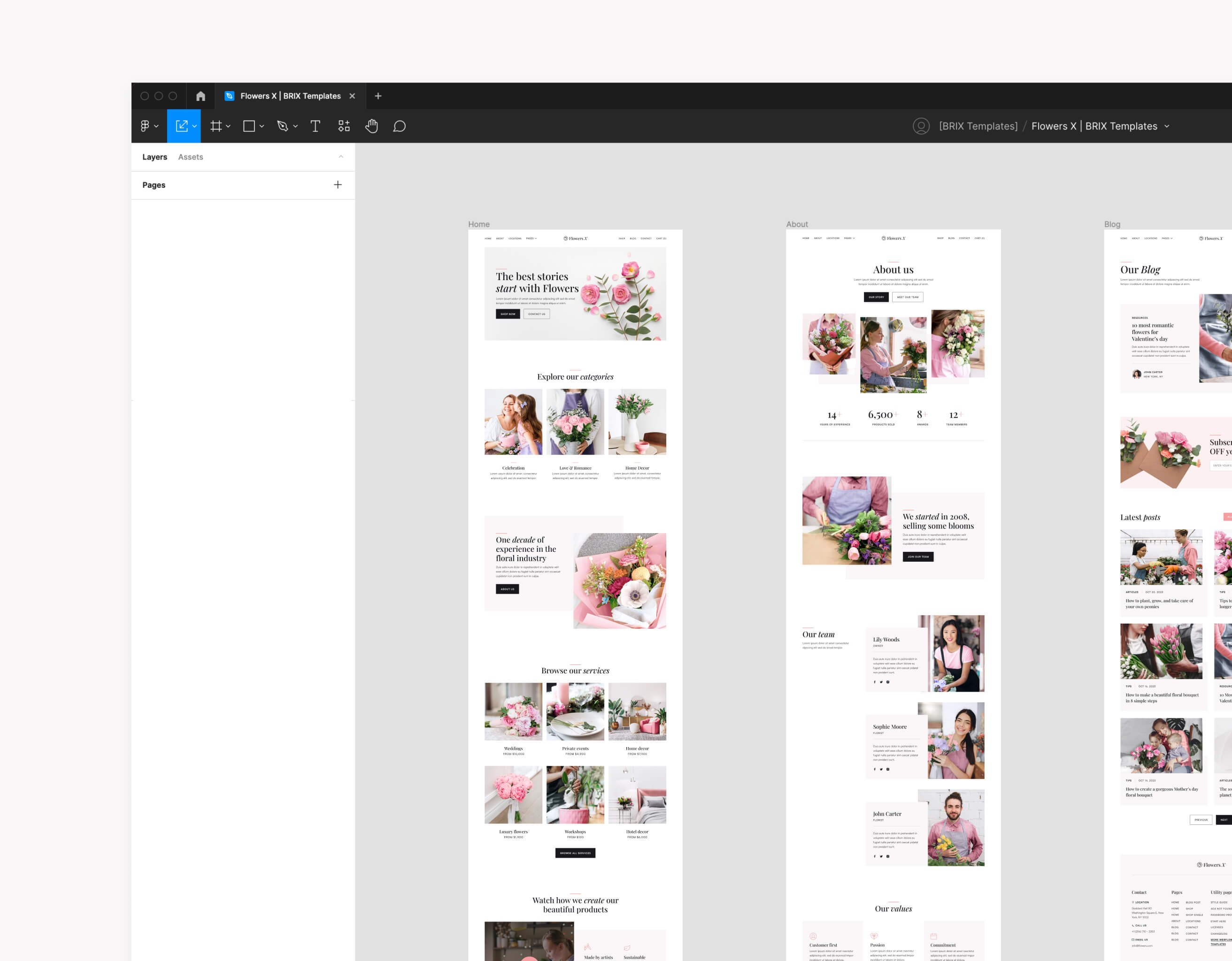Flowers X - Figma File Included - Florist Webflow Template