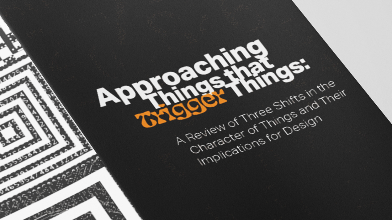 A Cover of a printed booklet of article Approaching Things that Trigger Things