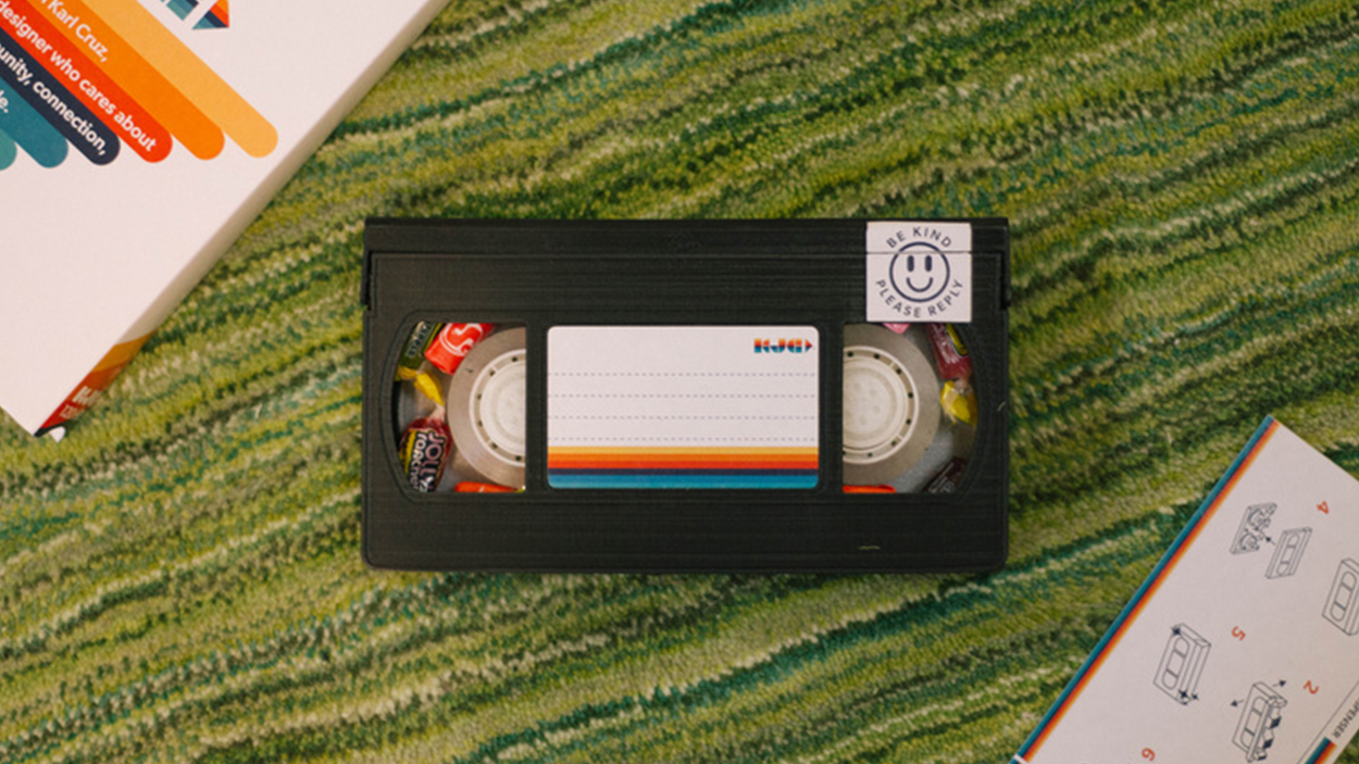 Photo of 3D priunted V H S Tape dispensar with candy inside