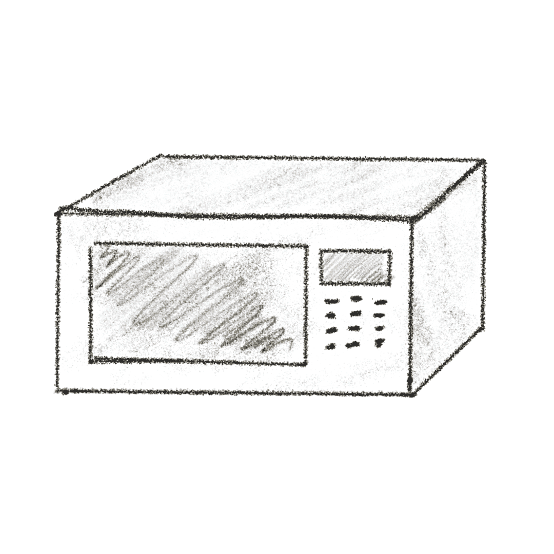 A naive drawing of a running microwave