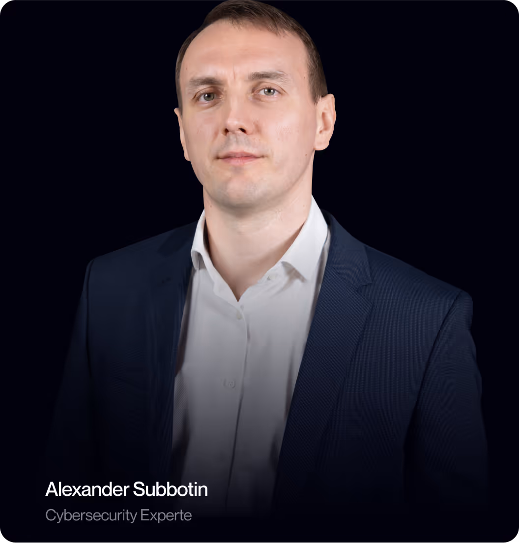 Portrait eines Cybersecurity-Experten auf der MindSec-Website – IT-Sicherheitsberatung für Unternehmen.
