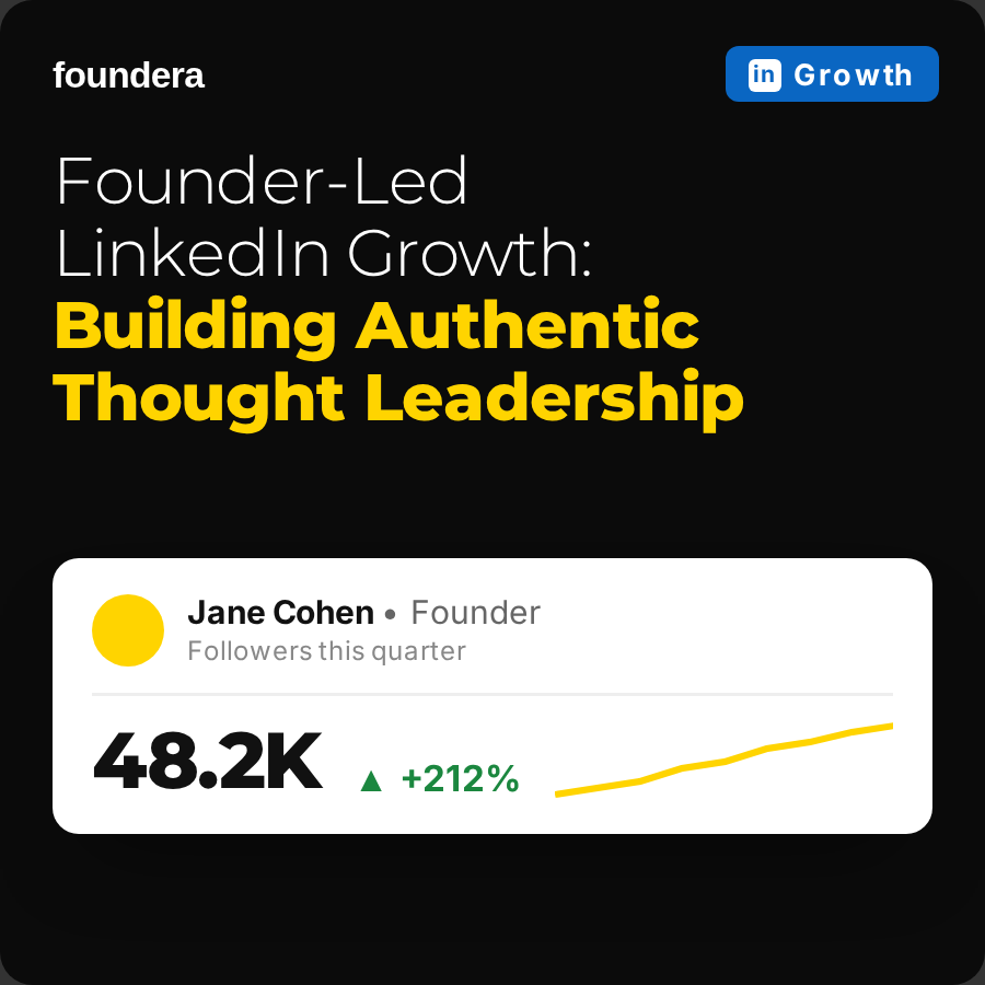 Founder building authentic LinkedIn thought leadership — Foundera guide to founder-led growth