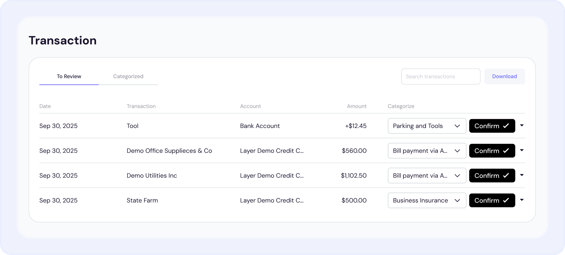 Live bank feed with automated reconciliation to invoices and bills inside BrightGo Accounting.