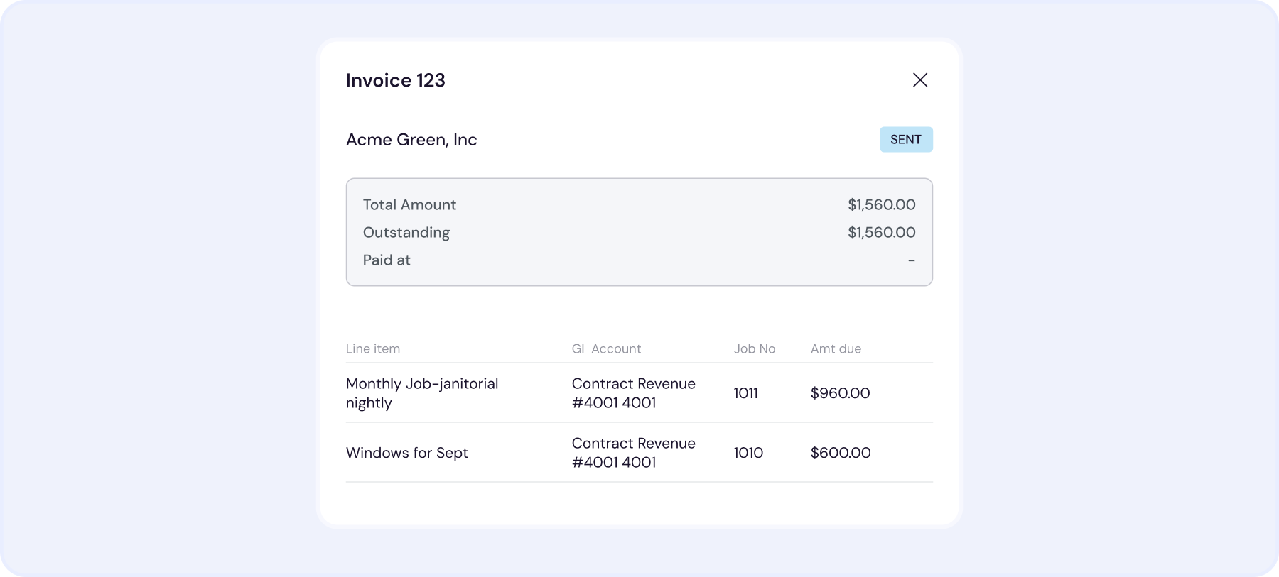 General ledger journal showing linked invoices and revenue accounts for full traceability.