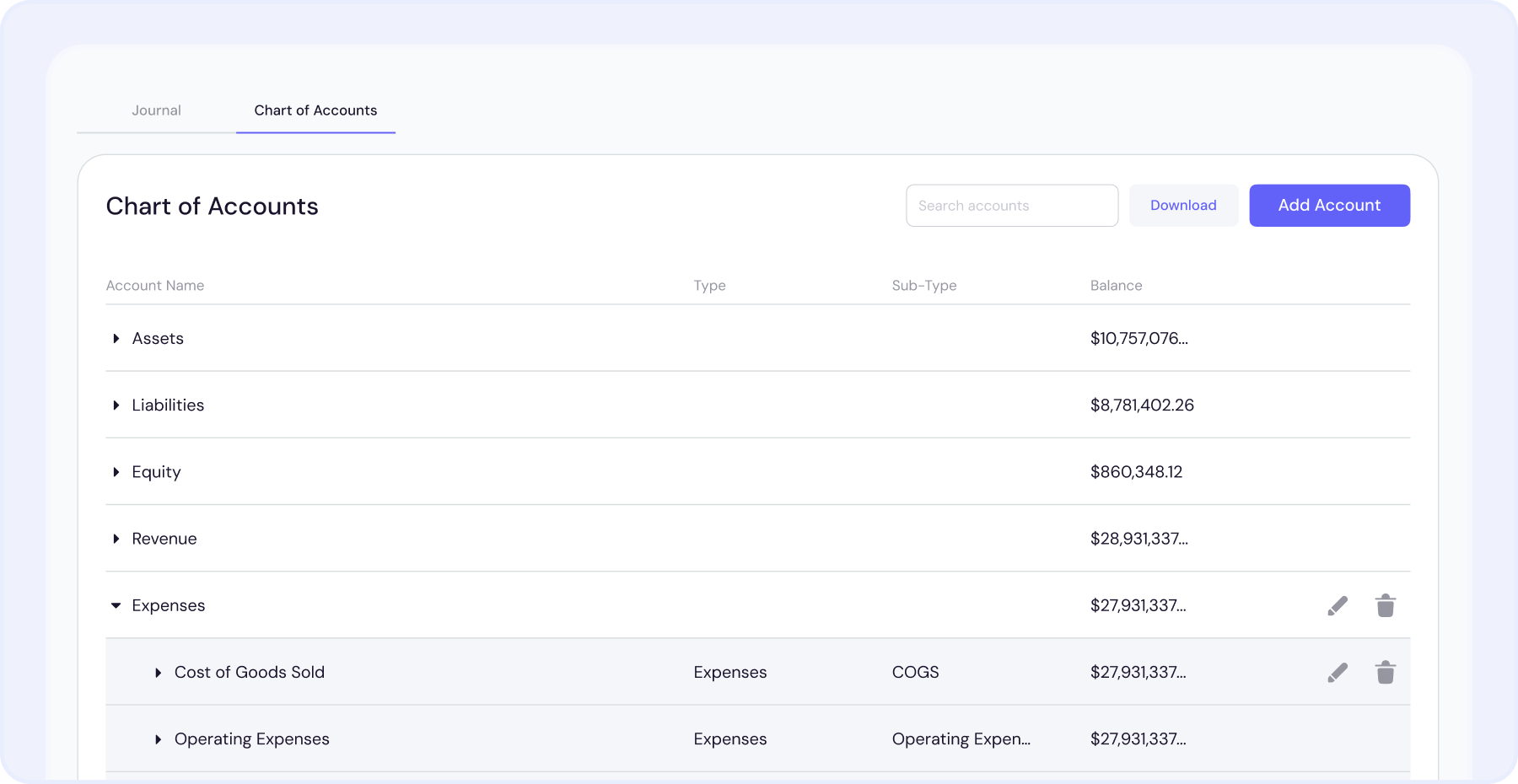 Chart of Accounts organized for consistent reporting and job-cost alignment in janitorial accounting.