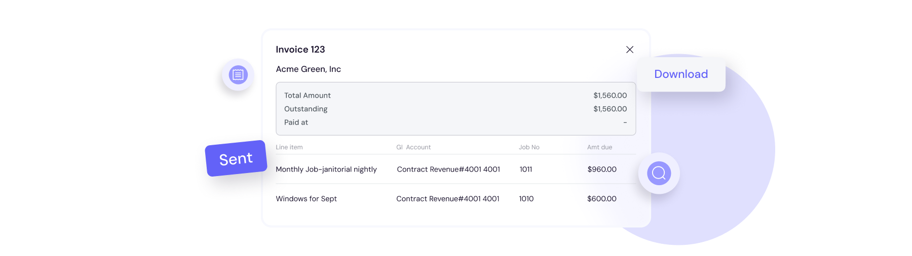 General ledger journal showing linked invoices and revenue accounts for full traceability.