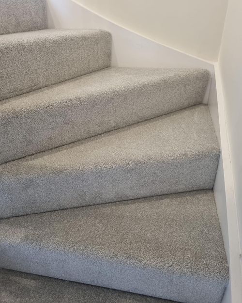 staircase with carpet